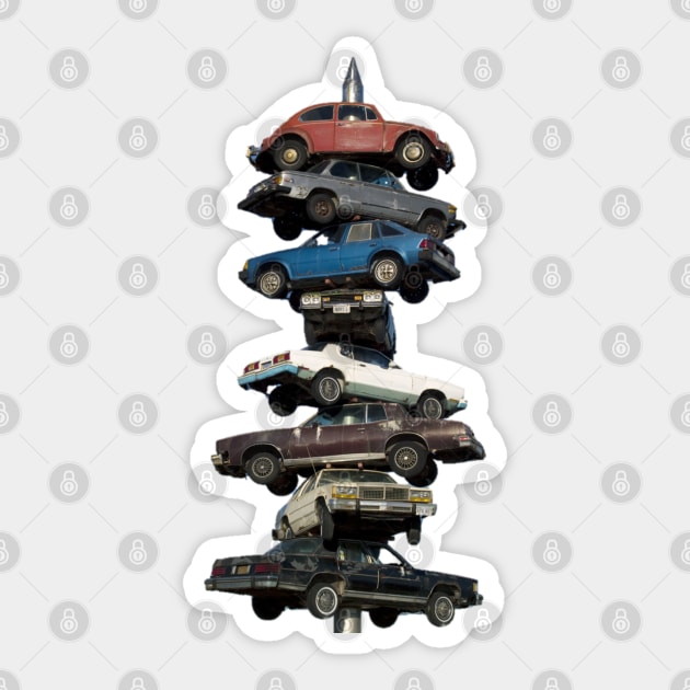 Get Your Cars Stacked Up! (Spindle) Sticker by YJ PRINTART